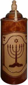 click for close up images, wood Torah case, sefer Torah cases, Torah tik