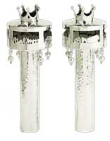 Bier sterling silver Torah rimonim