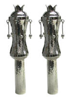 Bier sterling silver Torah rimonim