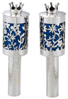 Bier sterling silver Torah rimonim