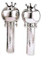 Bier sterling silver Torah rimonim