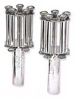 Bier sterling silver Torah rimonim