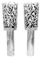 Bier sterling silver Torah rimonim