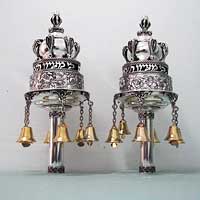 Netafim sterling silver Torah rimonim