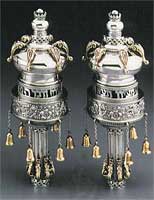 Netafim sterling silver Torah rimonim